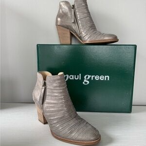 Paul Green Malibu Sliced Double Zip Gray Ankle Boots